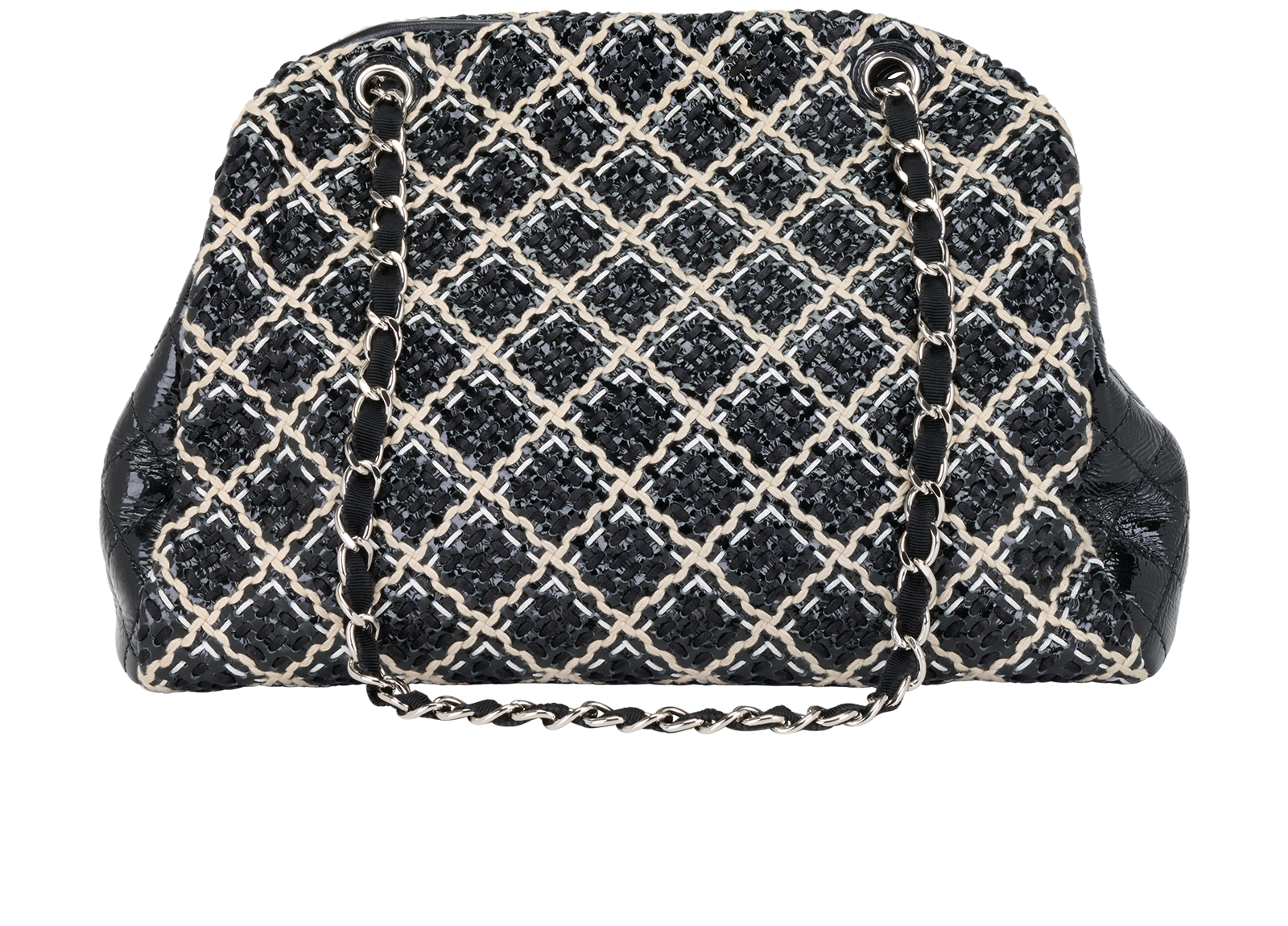 Just Mademoiselle Bowling Bag, &pound;1,900, Handbags, Black, Patent Leather, Back view